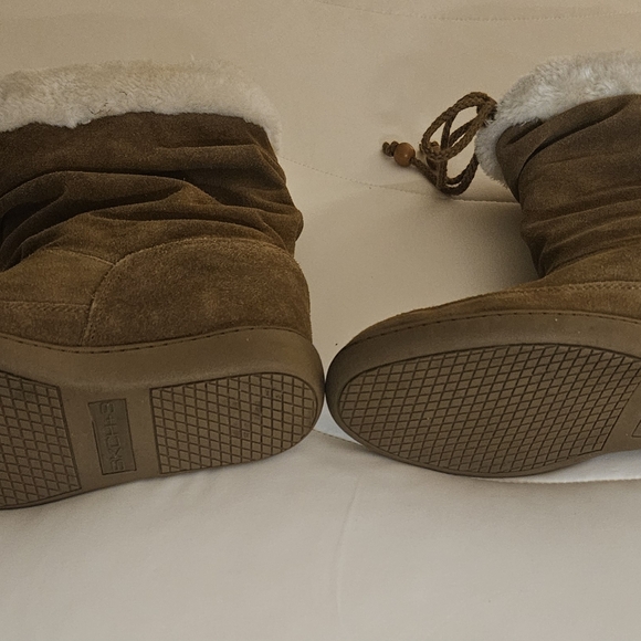 Sketchers Women's Hidden Wedge Adds on Height Boots Suede, Chestnut Size 7.5 - Picture 5 of 6